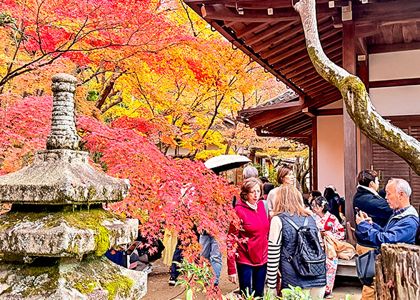 Tourists visiting the temple