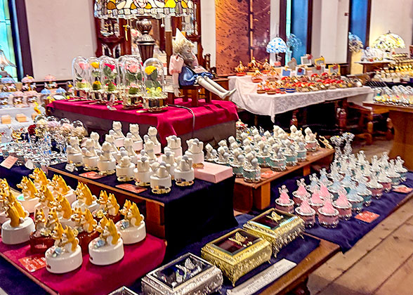 Various music boxes in the museum
