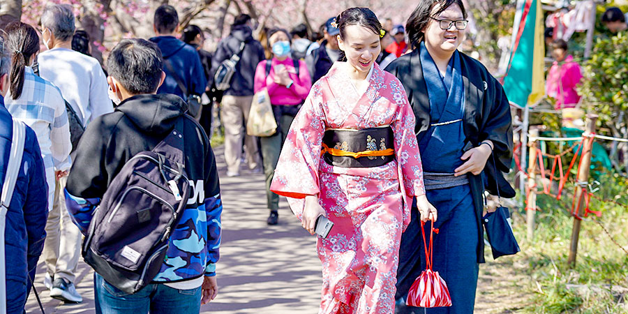 Visitors in Kimono