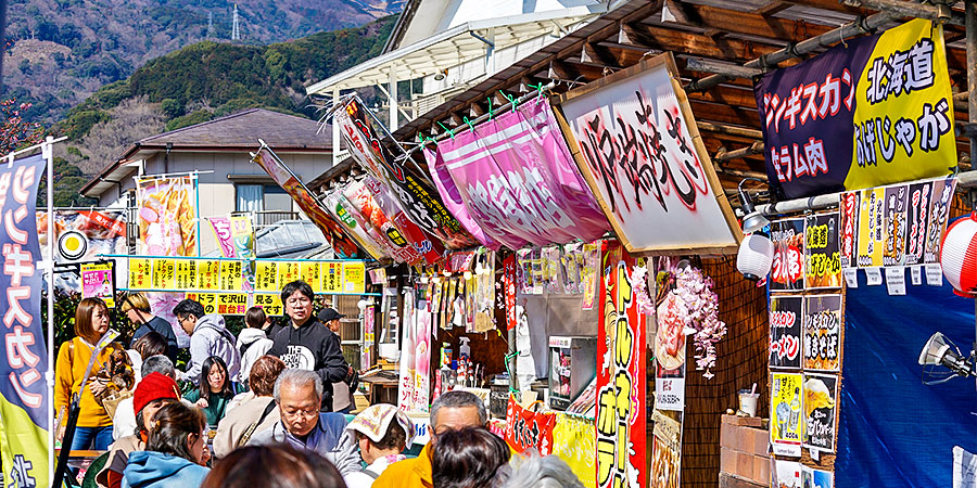 Food Stalls in Sakura Season