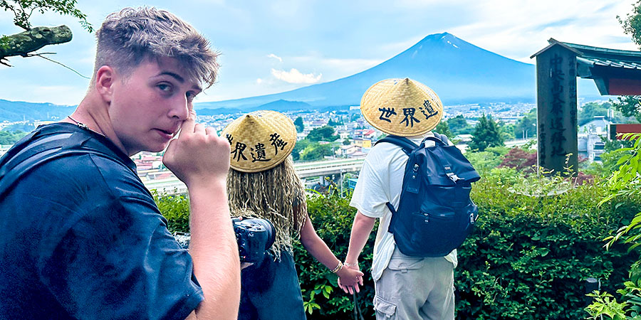 Watching Mt. Fuji in Distance