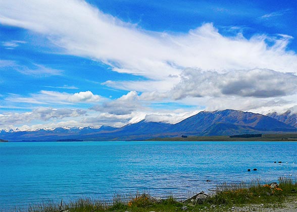 Argentina Lake Embraced by Snow-capped Mountains