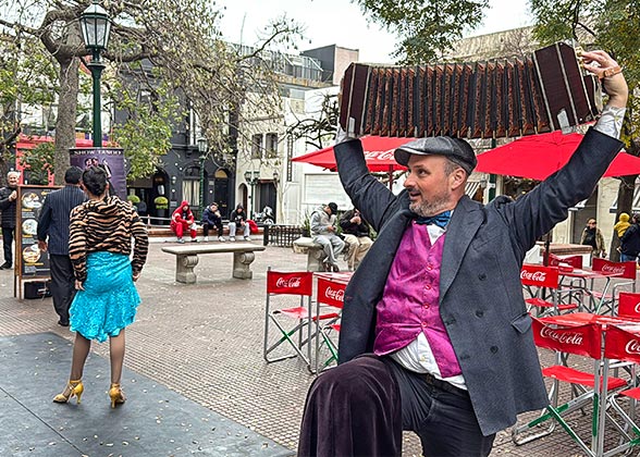 Street Performers Playing the Bandoneon
