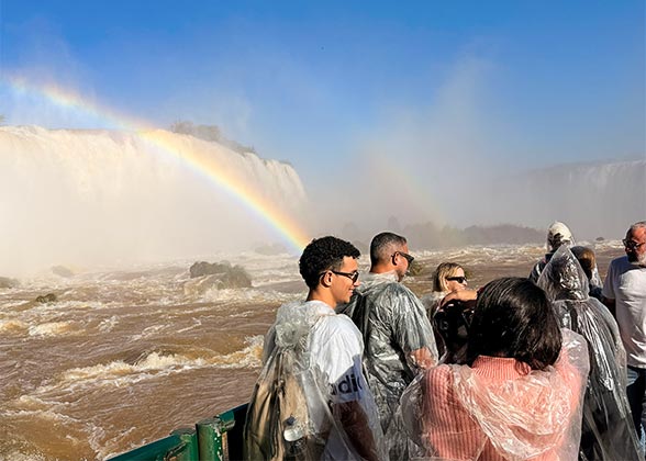 Lingering Rainbow over Iguazu Falls, Brazil