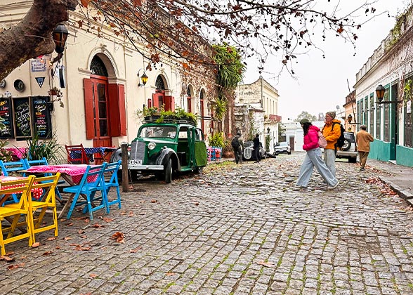 Beautiful Street & Vintage Car in Colonia del Sacramento