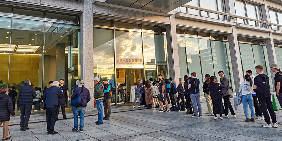 Crowded Hiroshima in Early April