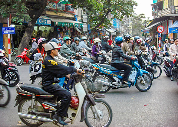 Motorcycle Swarm in Old Quarter