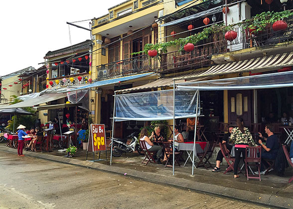 Hanoi Street Shop in Rain