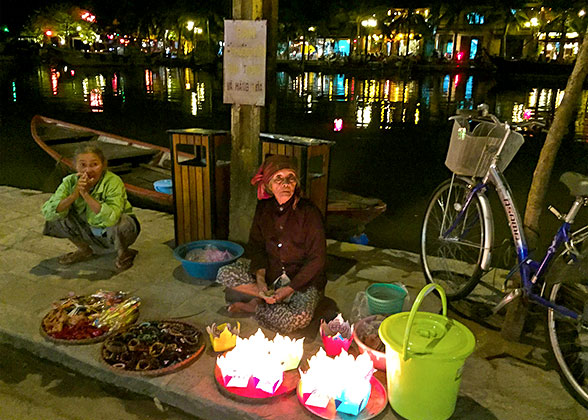 Lotus Lantern Vendor by Thu Bon River