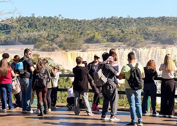 Pouring Iguazu Falls of Brazilian Side