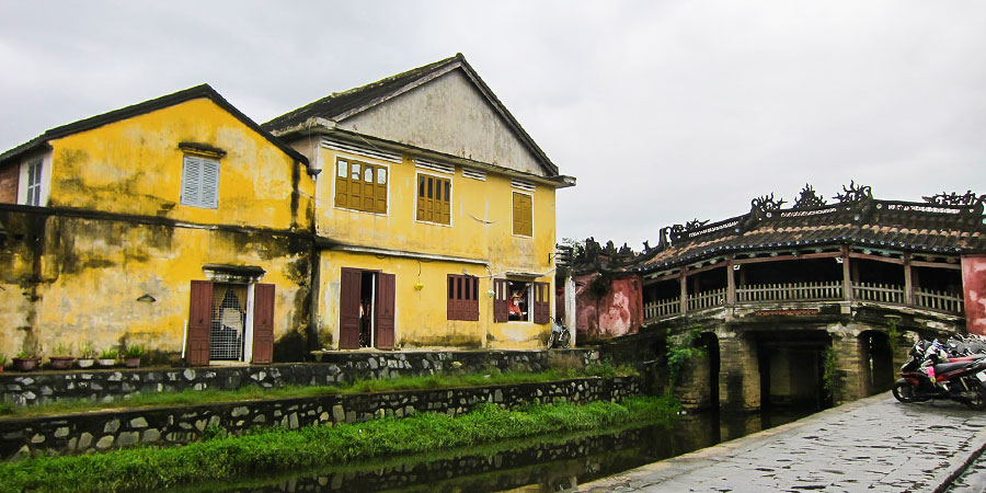 Japanese Covered Bridge Before Rain