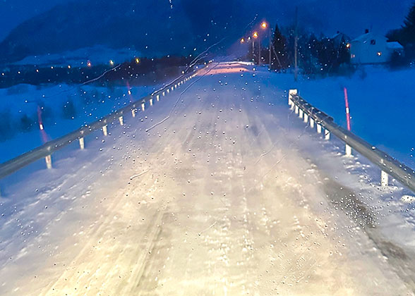 Slippery Road with Accumulated Snow