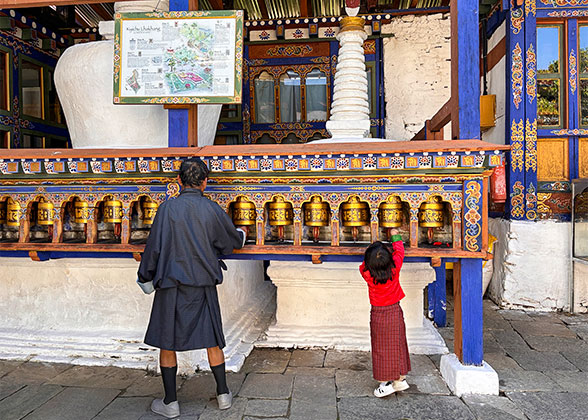 Prayer Wheels in the Kyichu Lhakhang