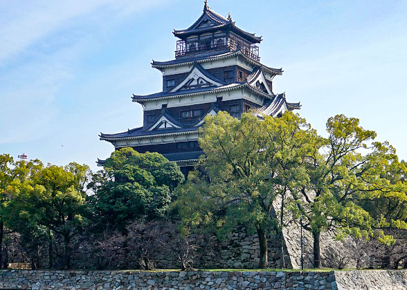 Lush View of Hiroshima Castle