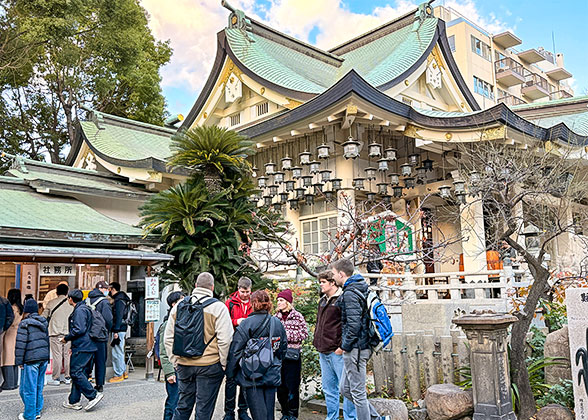 Namba Yasaka Shrine in Early March