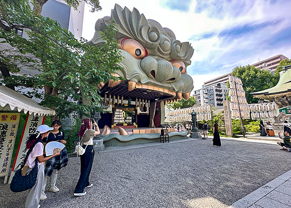 Iconic Lion Hall of Namba Yasaka Shrine