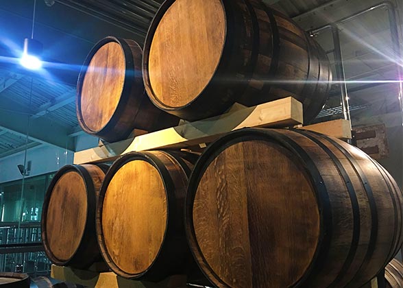 Family Winery's Oak Barrels, Canelones Wine Region