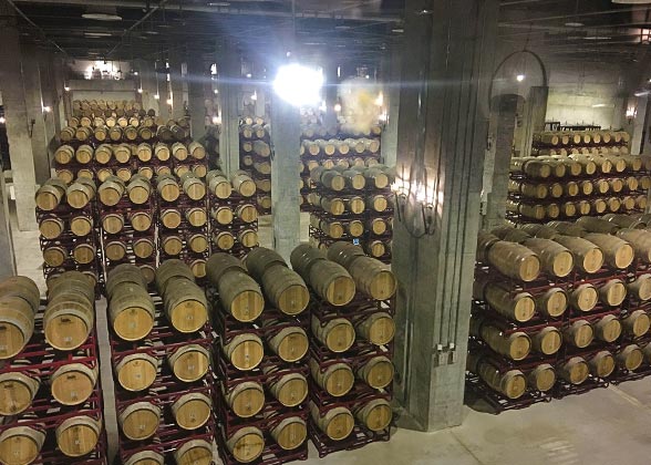 Oak Barrels at the Wine Cellar