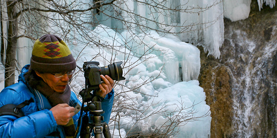 Frozen Turgun Waterfall in December