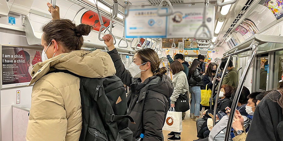 Crowded Carriage during Peak Hour