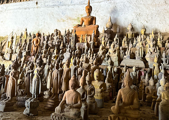 Buddha Statues in the Pak Ou Caves