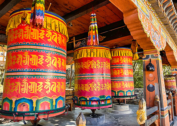 Prayer Wheels in the Kyichu Lhakhang