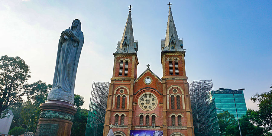Saigon Cathedral at Sunset