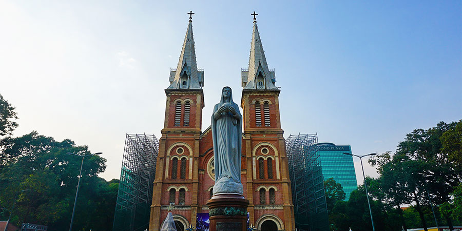 Saigon Cathedral in Backlight
