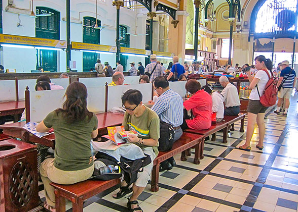 Postcard Writing in Central Post Office