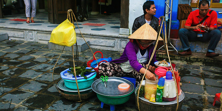 Saigon Street Stall in Drizzle