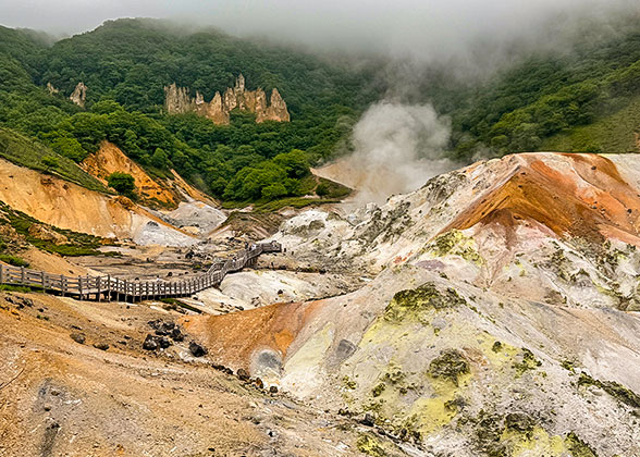 Hot Steam Vents of Sikidang Crater Complex