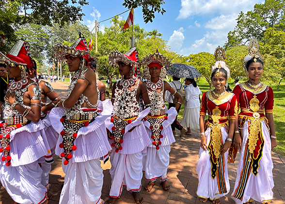 People Wearing Sri Lankan Traditional Clothing