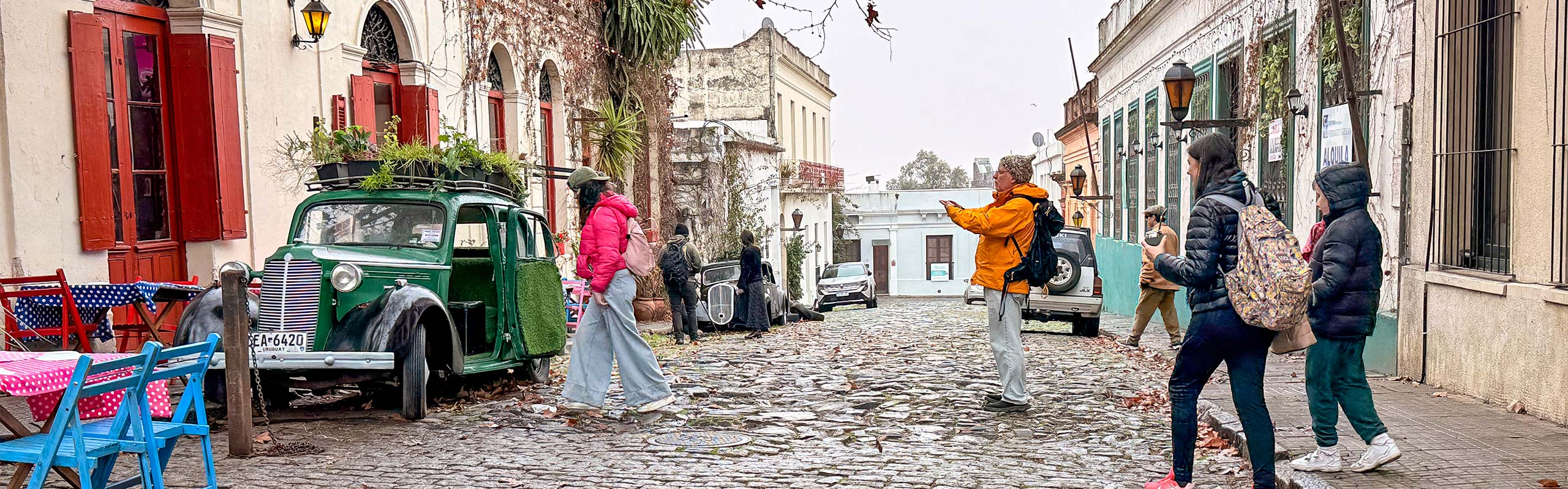 Beautiful Street Scene with a Classic Car, Colonia del Sacramento