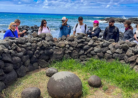 Our Guests Hearing the Guide's Stroytelling, Te Pito Te Henua