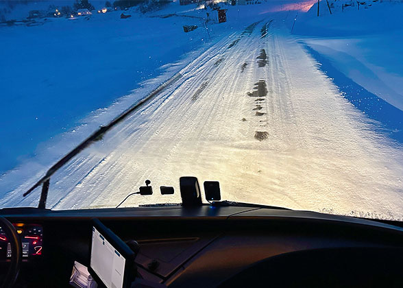 Slippery Road after Snow in Ulaanbaatar
