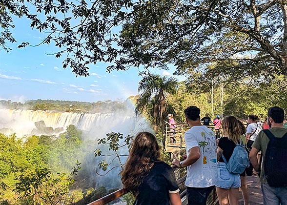 Stunning Rainbow on Upper Circuit, Iguazu Falls of Argentine Side