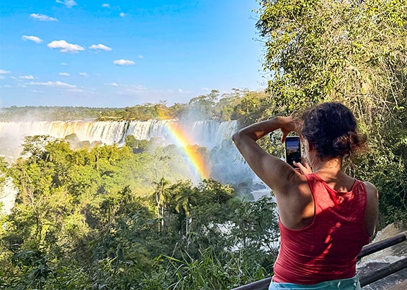 Rainbow on the Upper Circuit, Iguazu Falls of Argentine Side