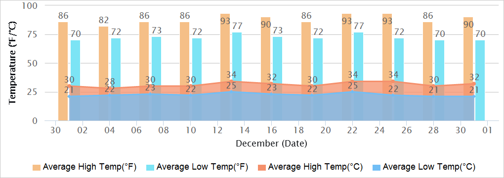 Goa Temperatures in December
