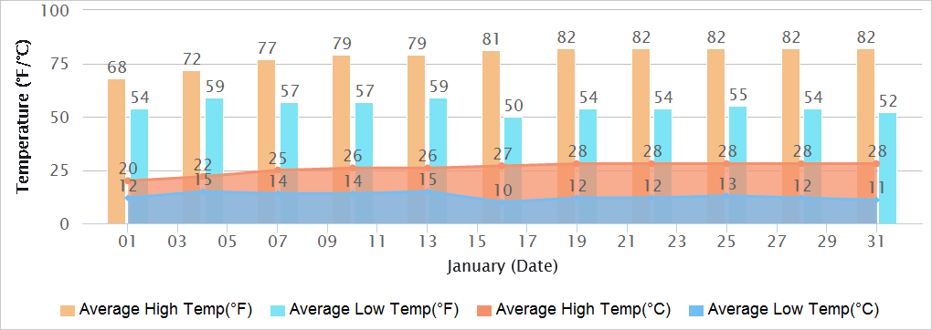 Gujarat Temperatures in January
