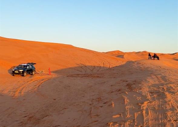 Golden Sand Dunes in Sahara Desert