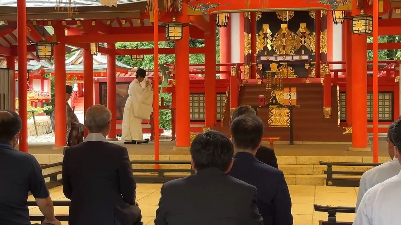 Japanese Worship Ceremony at Shrine