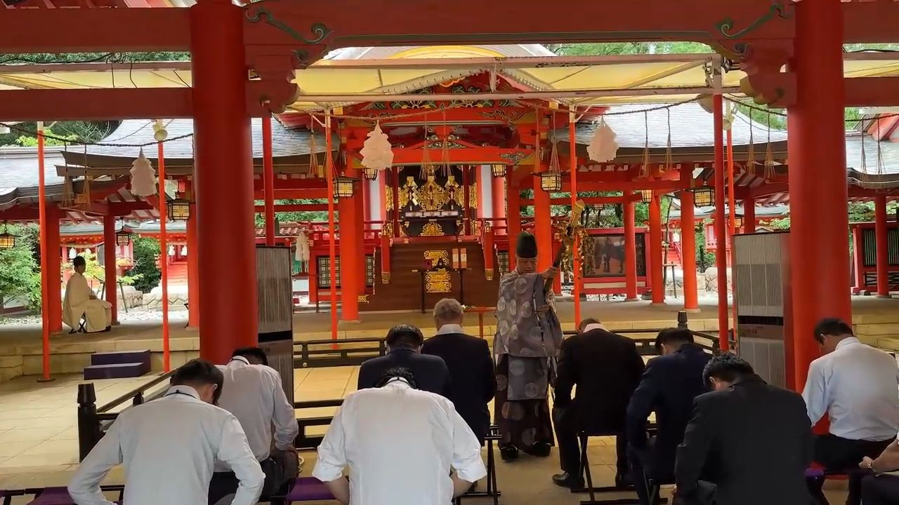 Japanese Worship Ceremony at Shrine