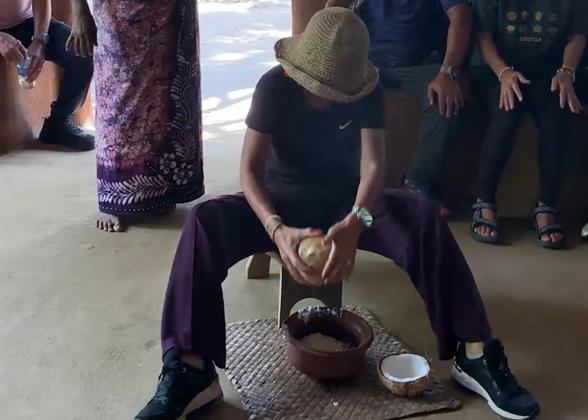 Make Coconut Milk by Hand, Rural Village of Hiriwadunna, Sigiriya